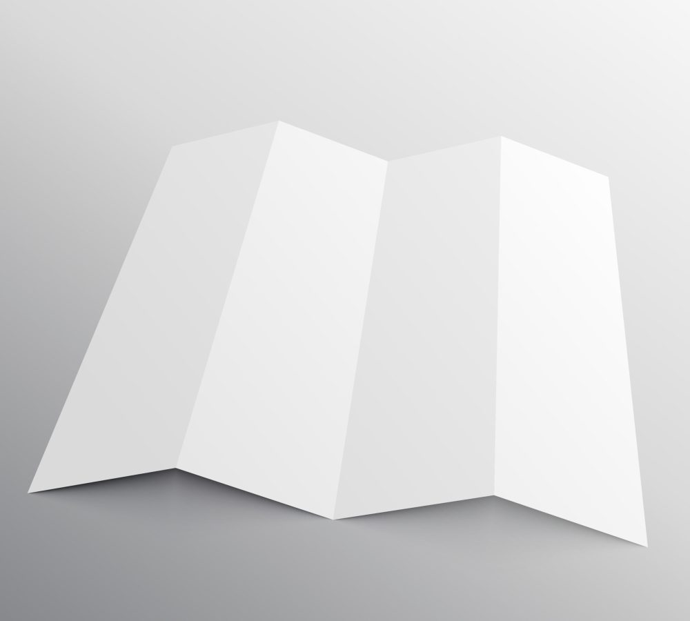 foldable brochure mockup in perspective