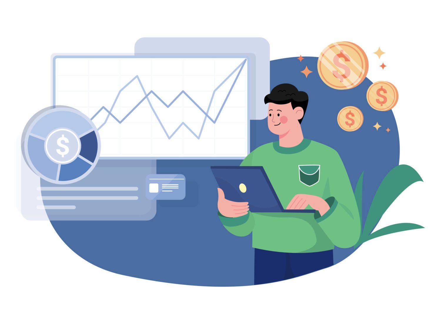 Finance Management Illustration concept. A flat illustration isolated on white background