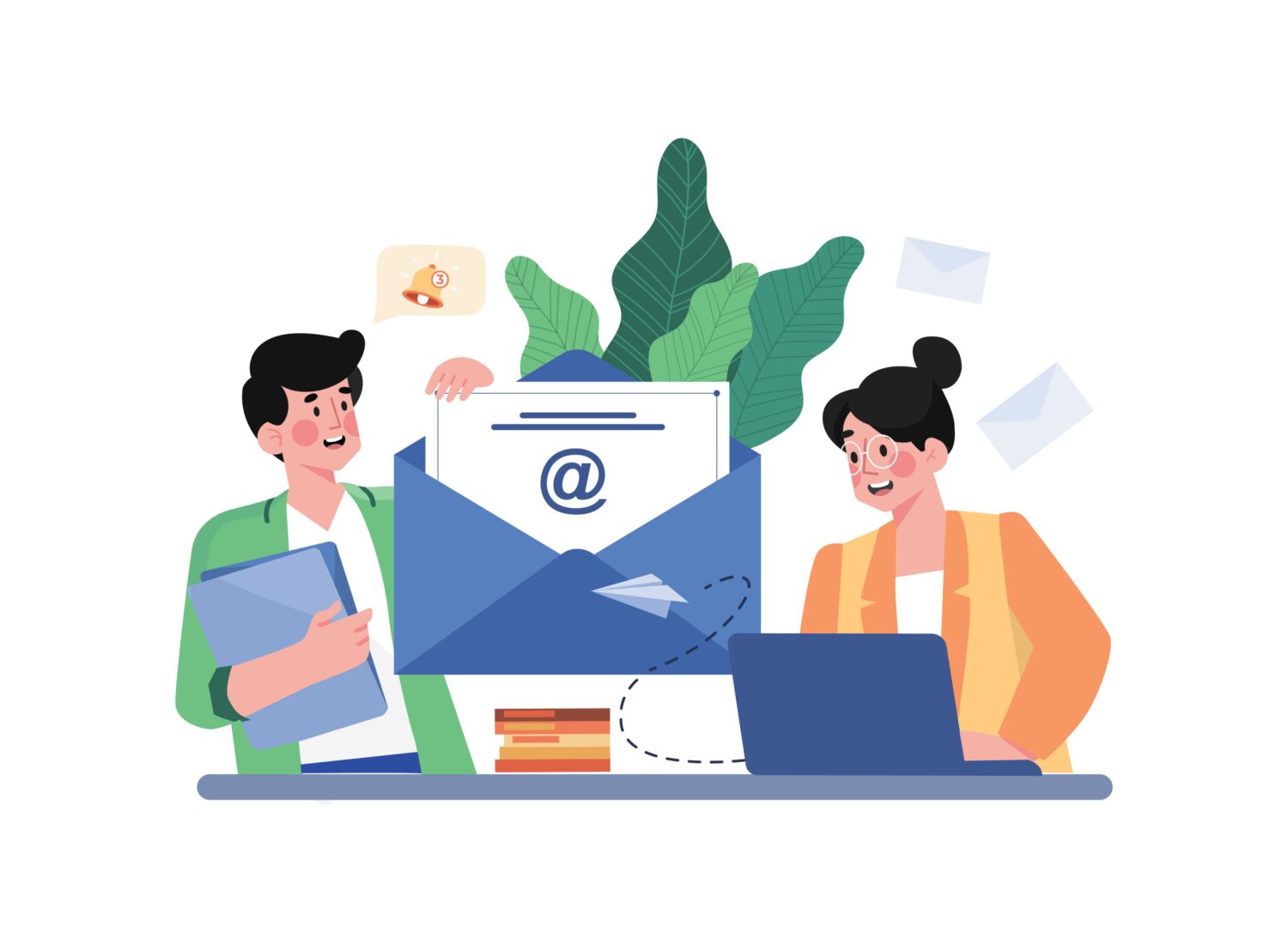 Email Marketing Illustration concept on white background