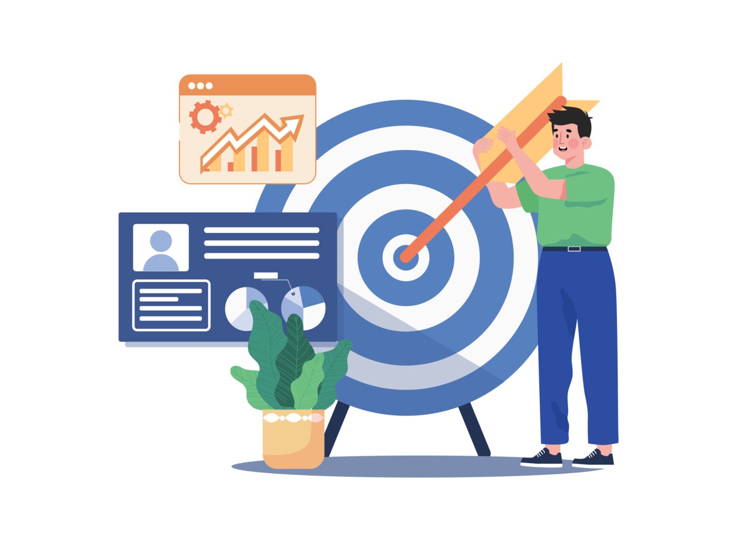 Target Audience Illustration concept on white background