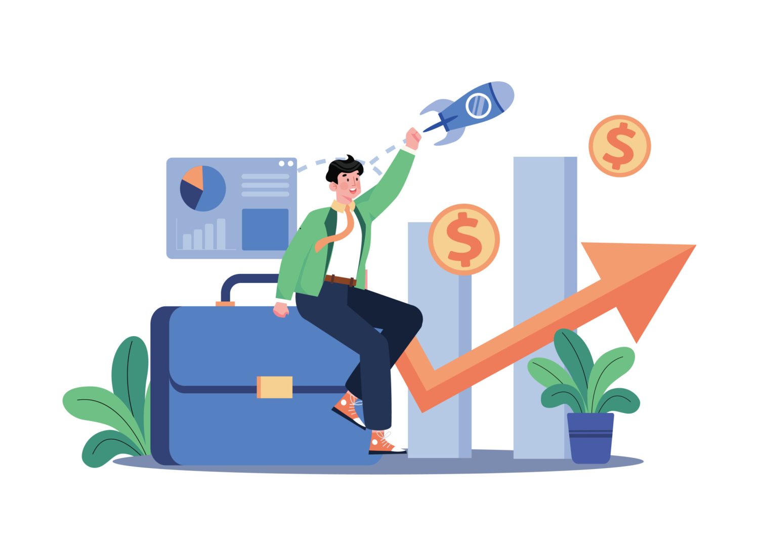 Career Growth Illustration concept on white background