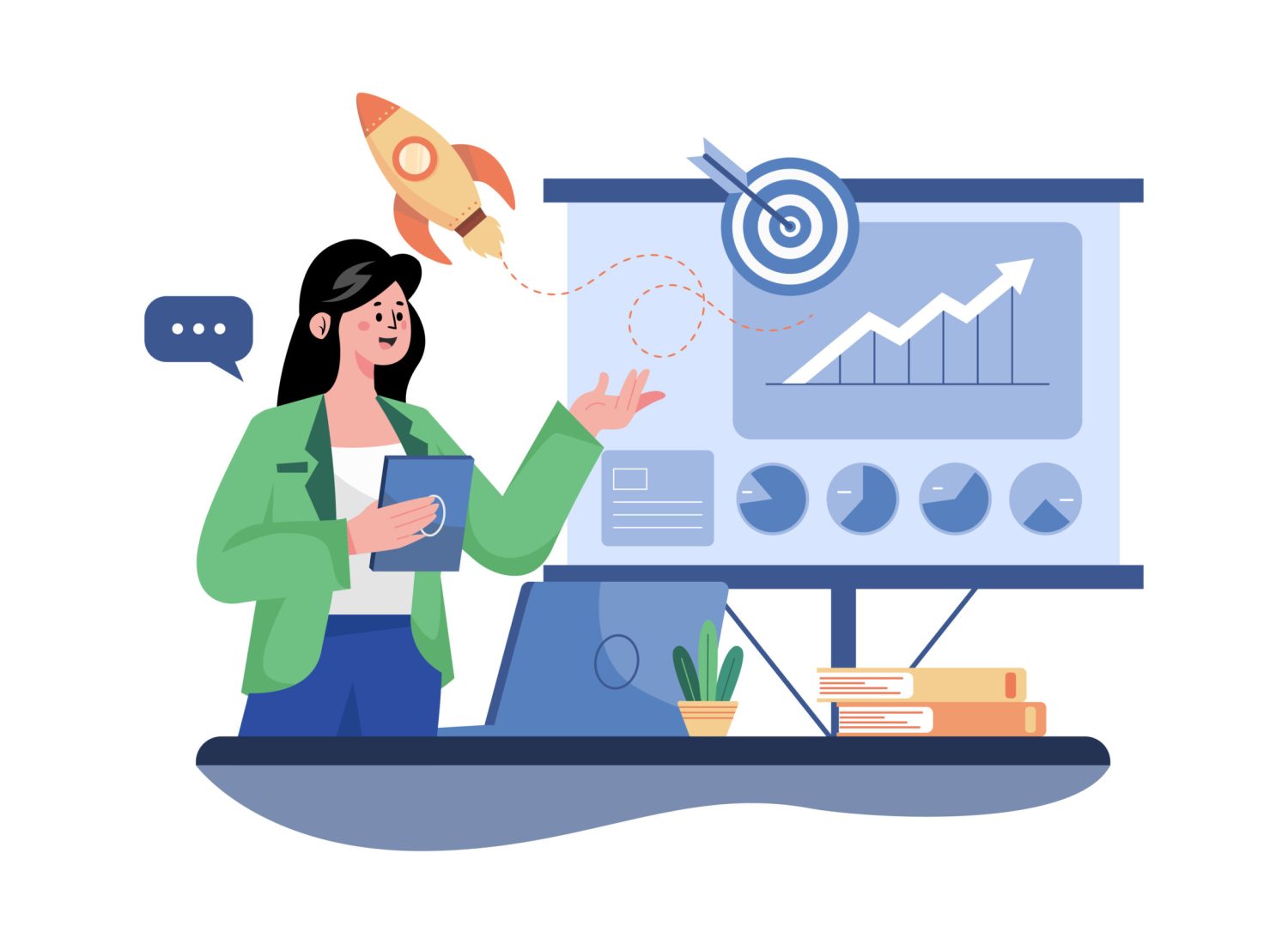 Businesswoman Working On Startup Plan