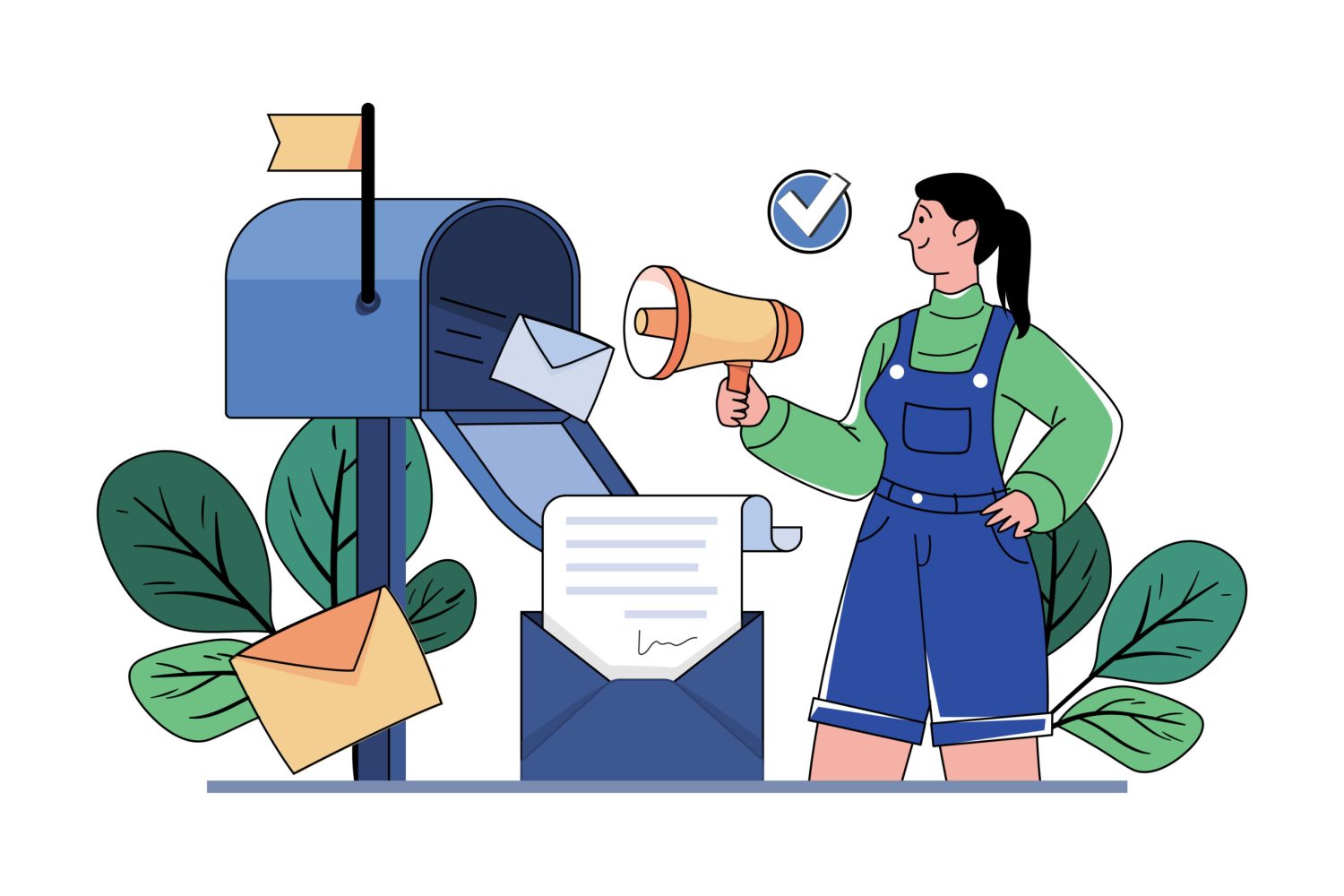 Email Marketing Illustration concept on white background