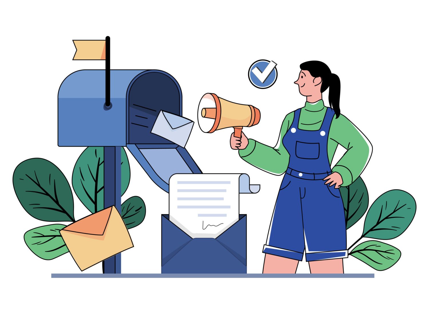 Email Marketing Illustration concept on white background