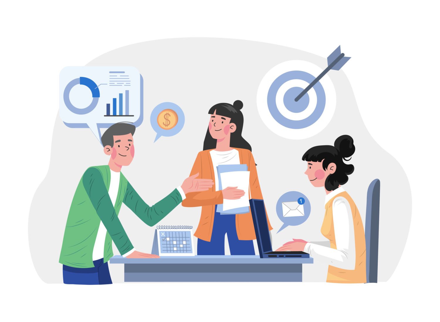 Business planning schedule Illustration concept on white background