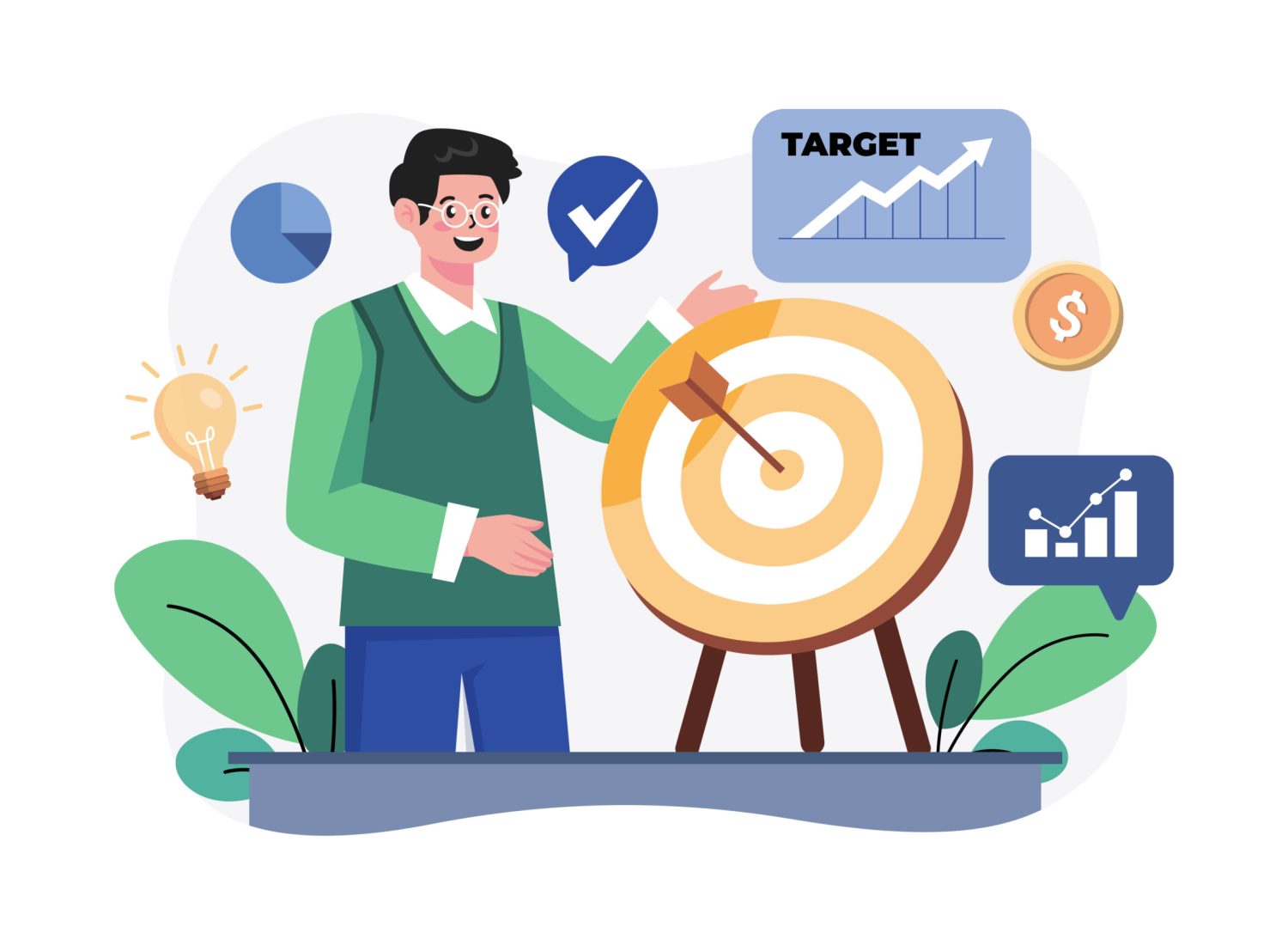 Strategic Planning Illustration concept. A flat illustration isolated on white background